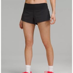 Lululemon black lined running shorts